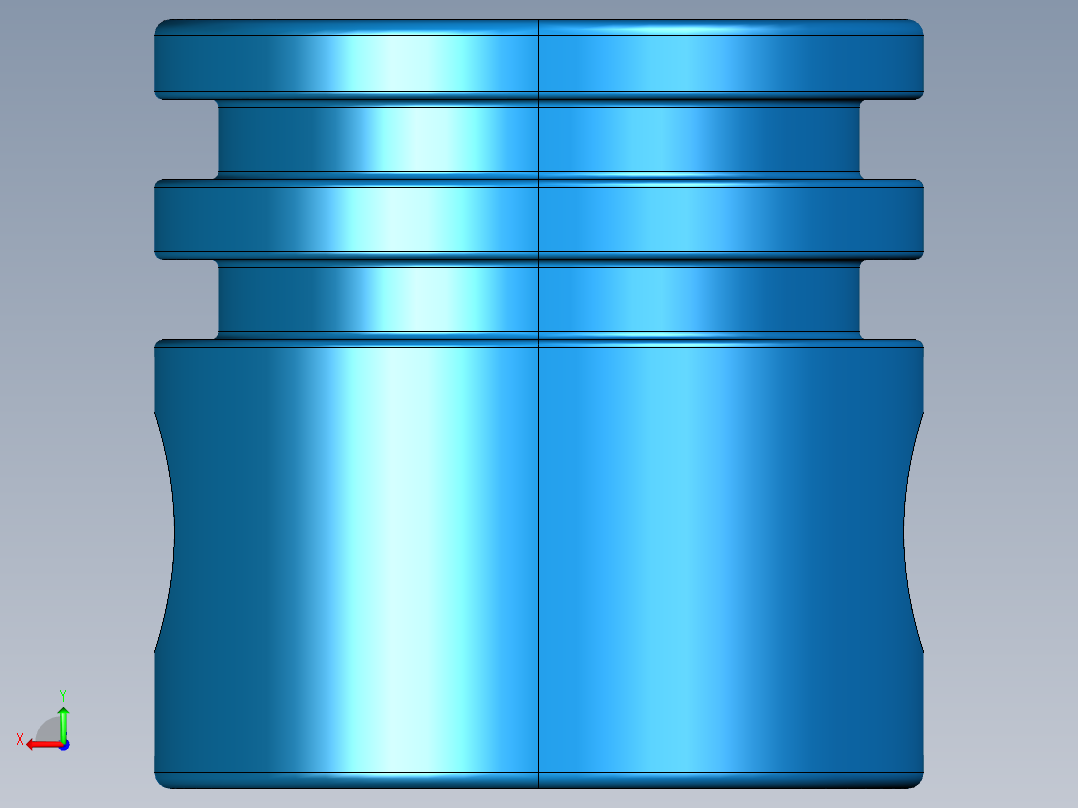 气缸电机-2851 Blue Technic Engine Piston Round后视图