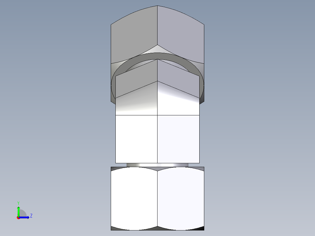 卡套式工业通用硬管接头EO_Swivel_nut_45_deg_elbow_EV16SCF左视图