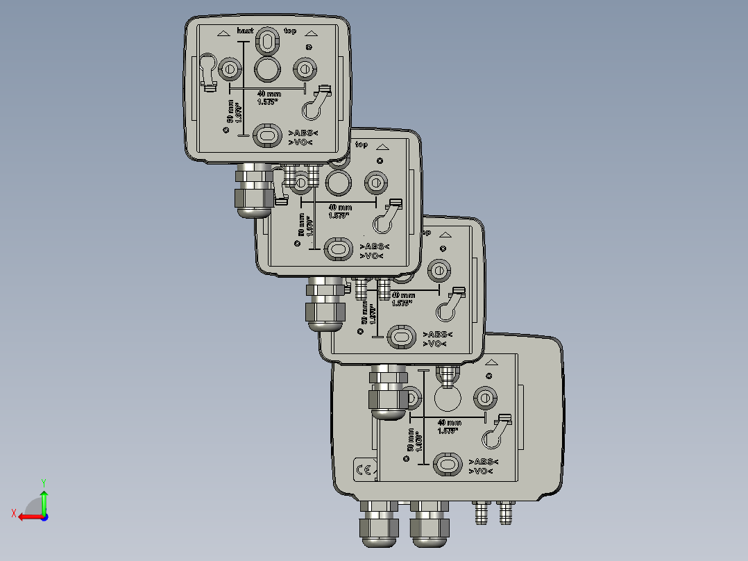 4款差压变送器后视图
