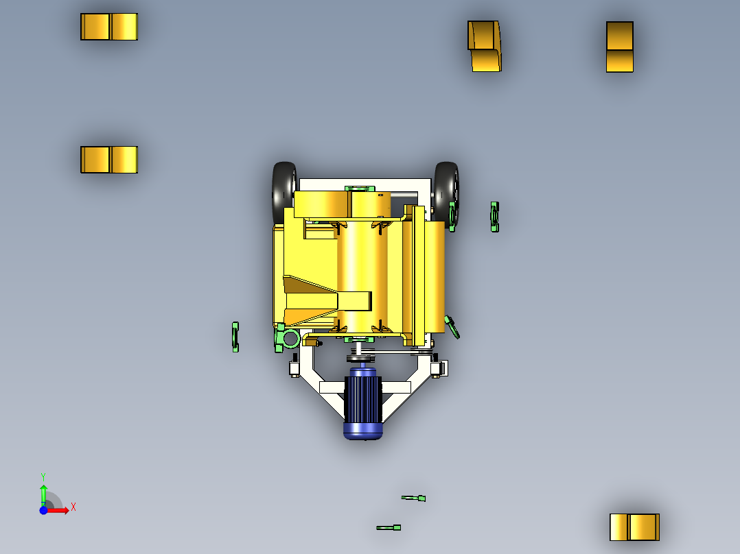 玉米脱粒机-STP前视图