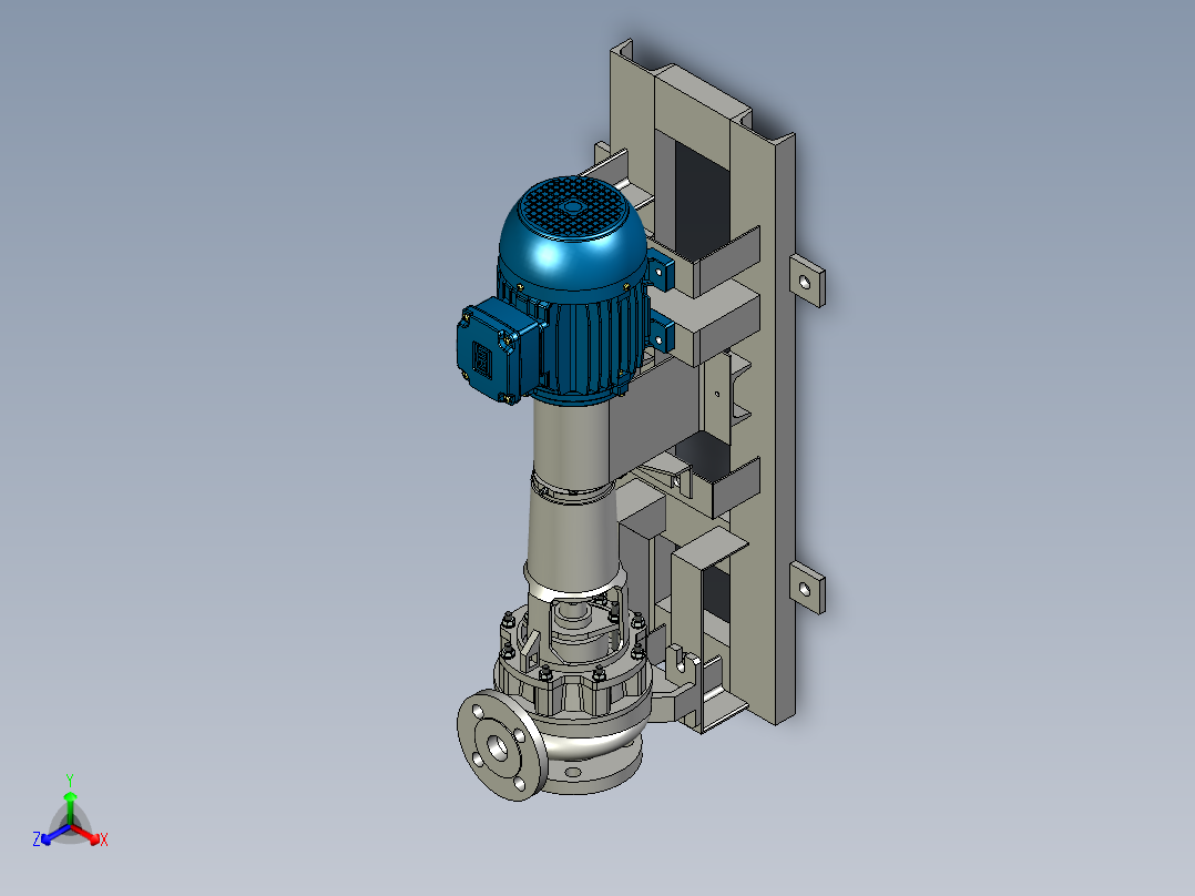 174离心泵结构3D图纸 iges格式正等轴测图