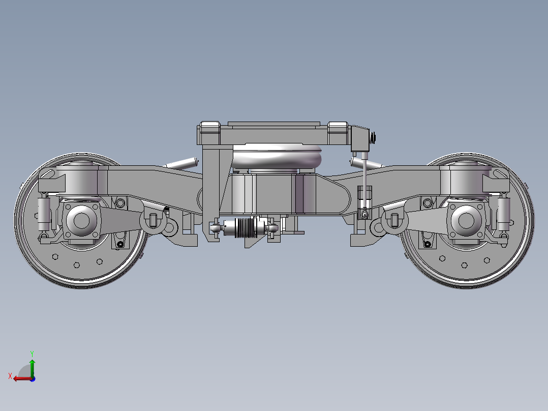 动车转向架后视图