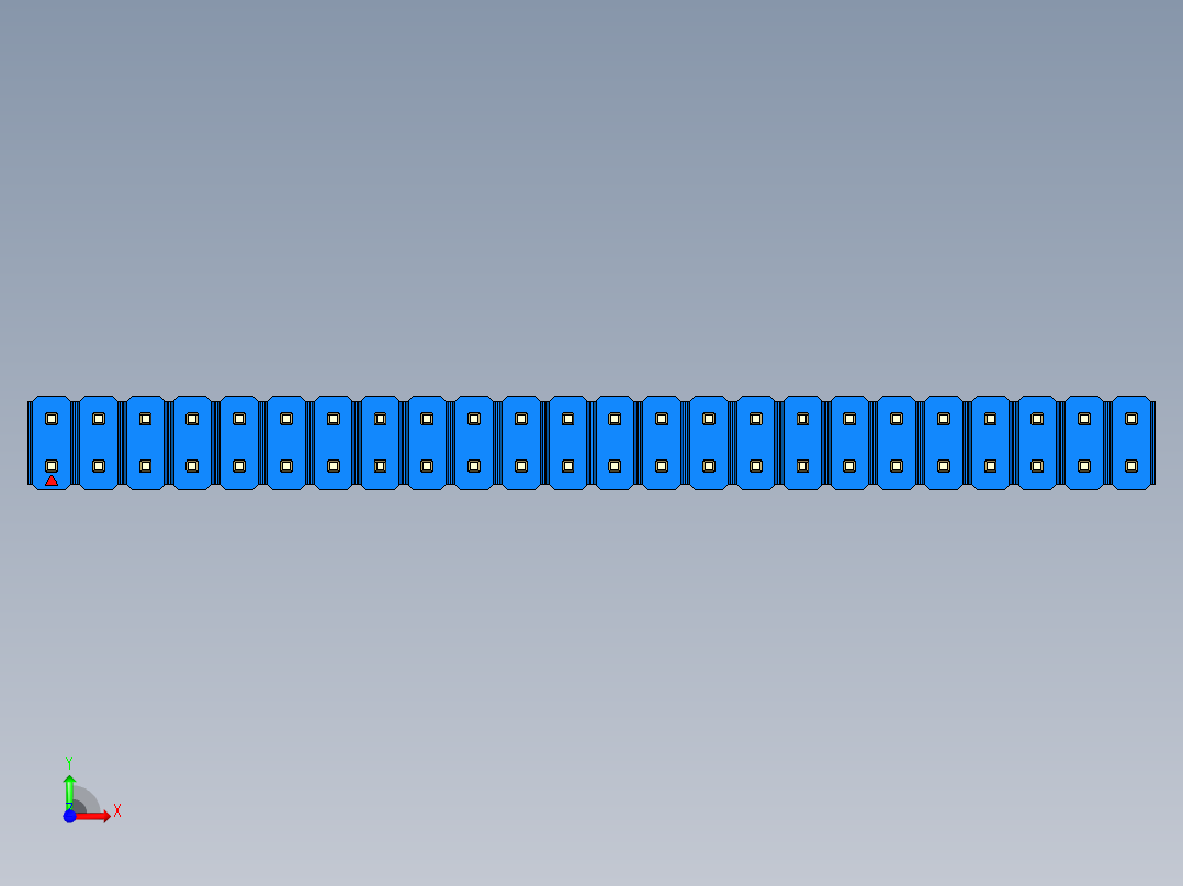 彩色公头100mil（2.54mm）系列-DS1021_blue_2x24p_100mil_Type43_rev1.0前视图