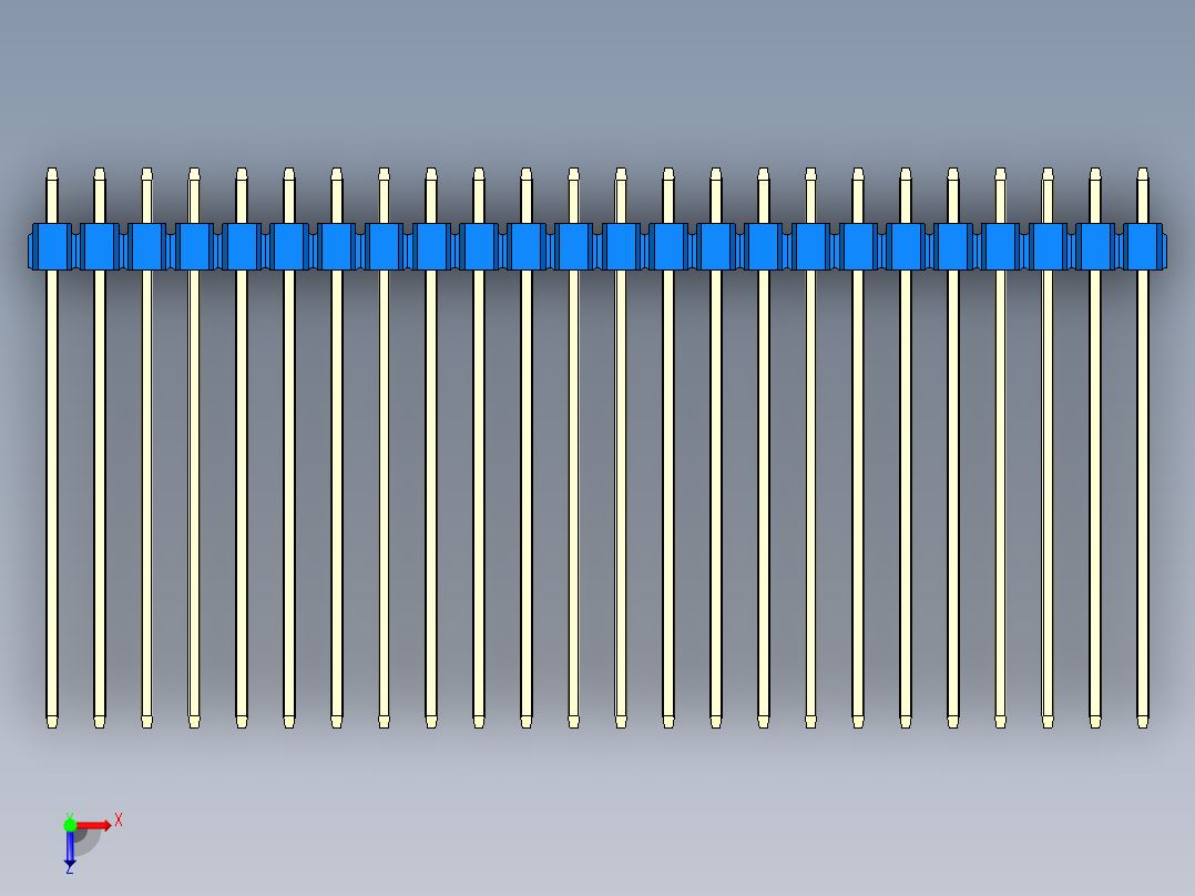 彩色公头100mil（2.54mm）系列-DS1021_blue_2x24p_100mil_Type43_rev1.0俯视图