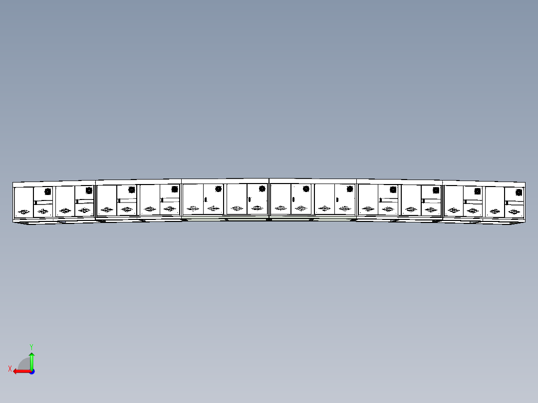 12工位弧形操作台后视图