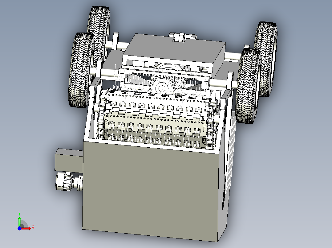 一款沙滩清洁机器人三维模型前视图
