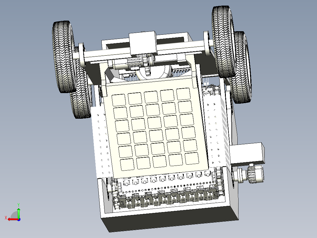 一款沙滩清洁机器人三维模型后视图