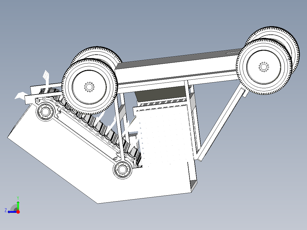 一款沙滩清洁机器人三维模型右视图