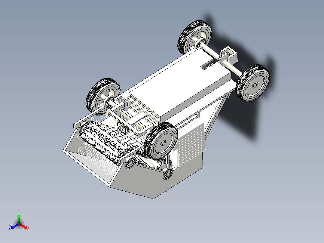 一款沙滩清洁机器人三维模型正等轴测图