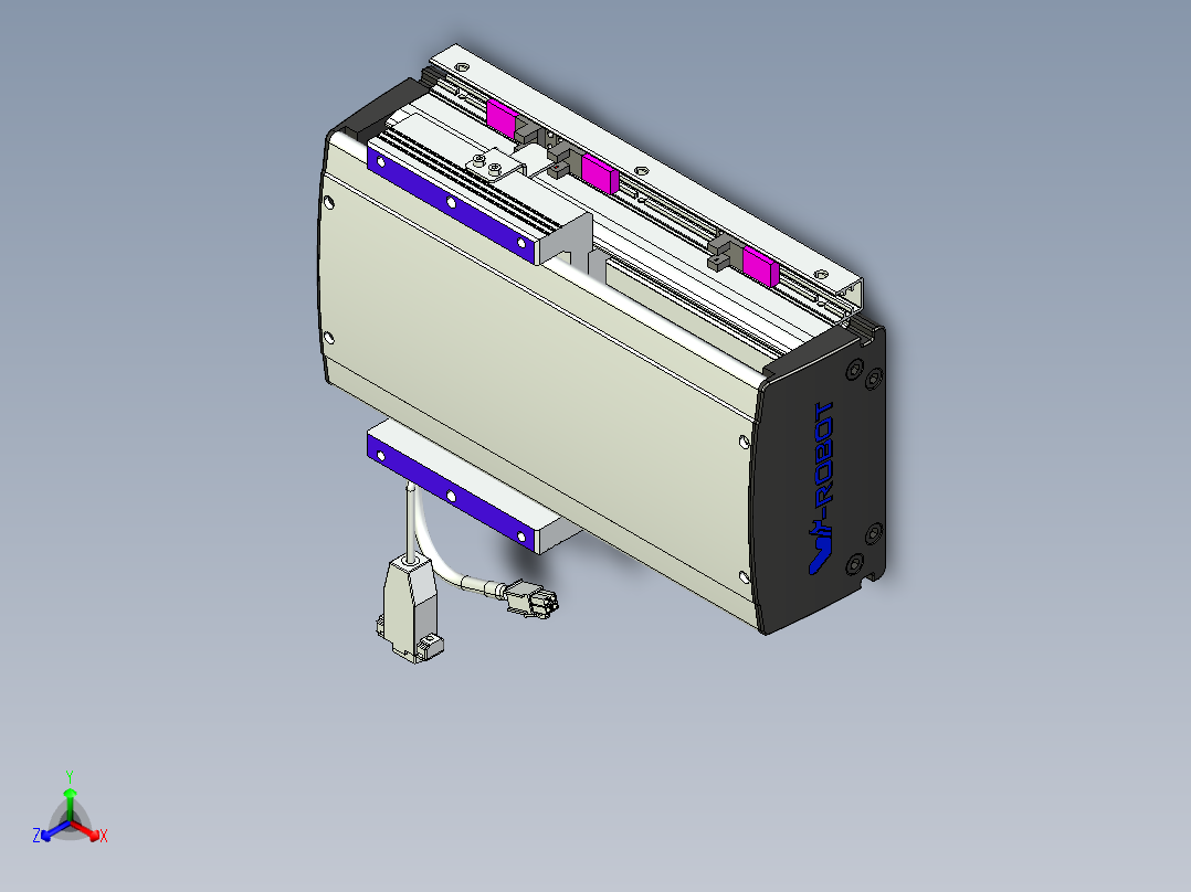威洛博VL系列直线电机模组-VL14S1-S100正等轴测图