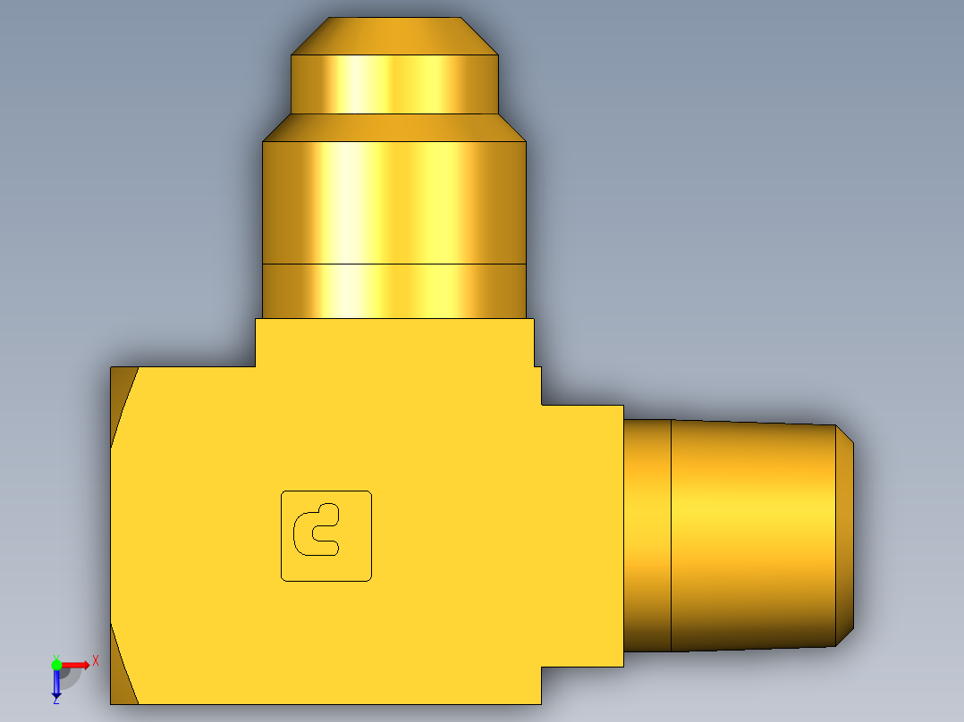 扩口式工业通用硬管接头Adapter Tee 256F-4-2俯视图