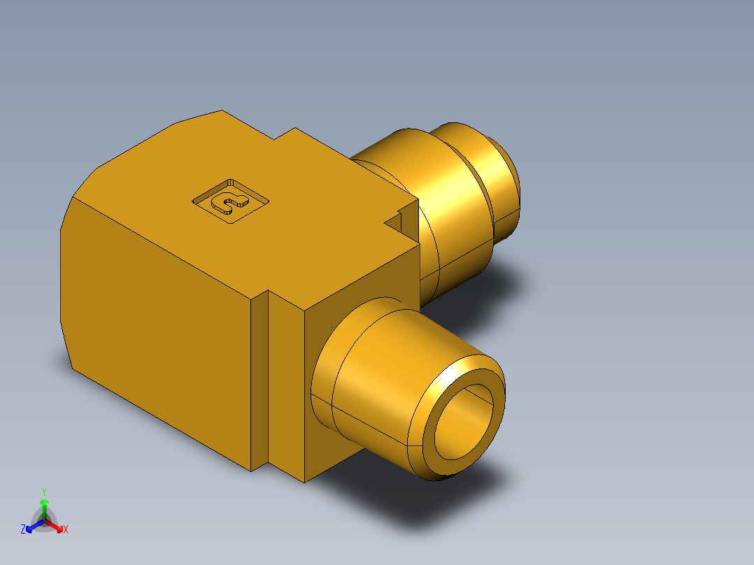 扩口式工业通用硬管接头Adapter Tee 256F-4-2正等轴测图