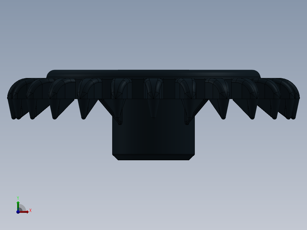 3650 Black Technic Gear 24 Tooth Crown Type III (x pattern).SLDPRT前视图