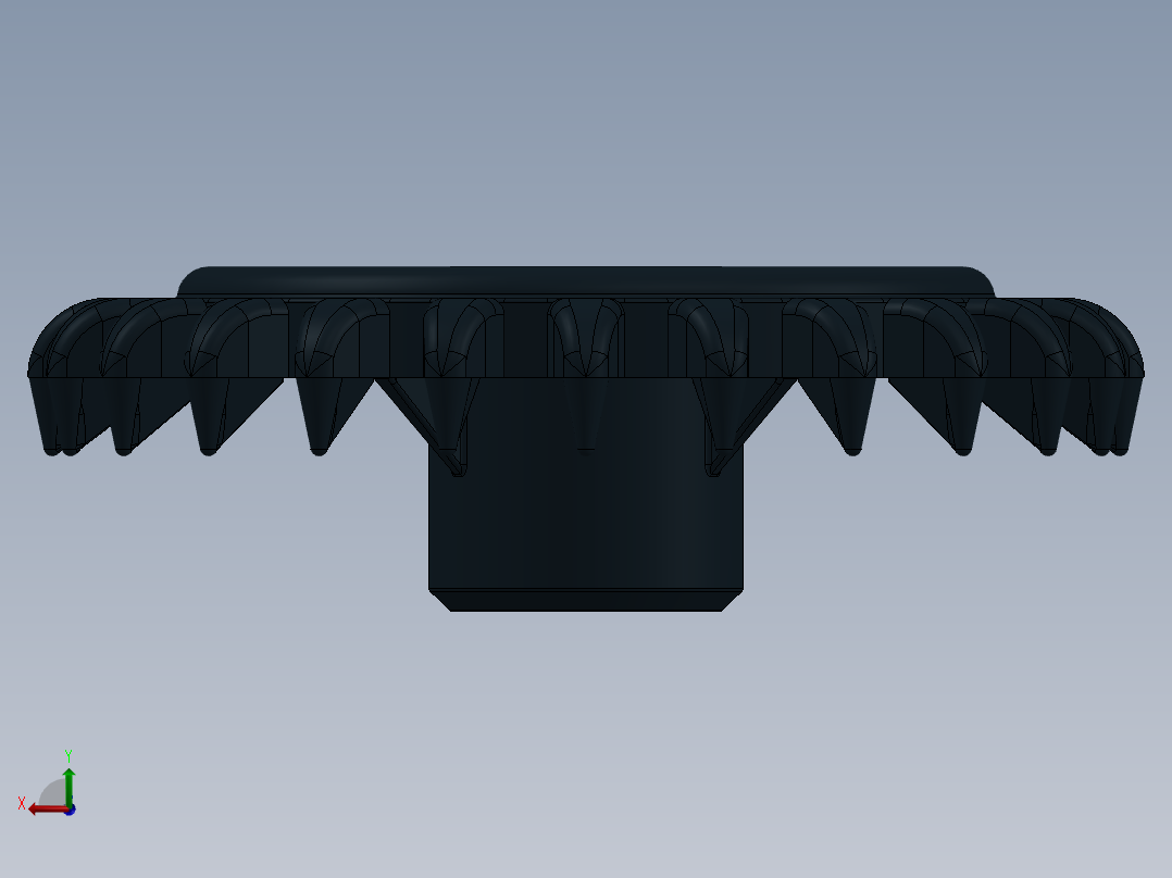 3650 Black Technic Gear 24 Tooth Crown Type III (x pattern).SLDPRT后视图