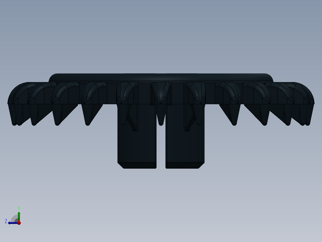 3650 Black Technic Gear 24 Tooth Crown Type III (x pattern).SLDPRT右视图