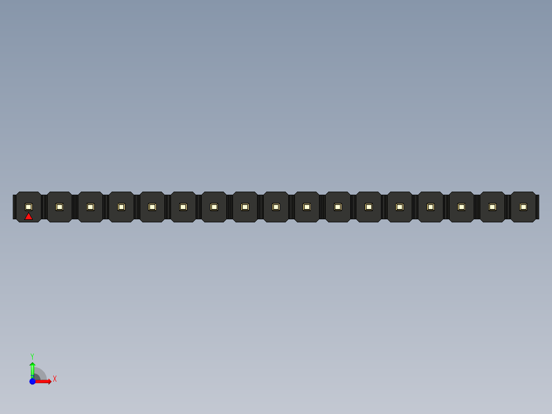彩色公头100mil（2.54mm）系列-DS1021_black_1x17p_100mil_Type1_rev1.0前视图