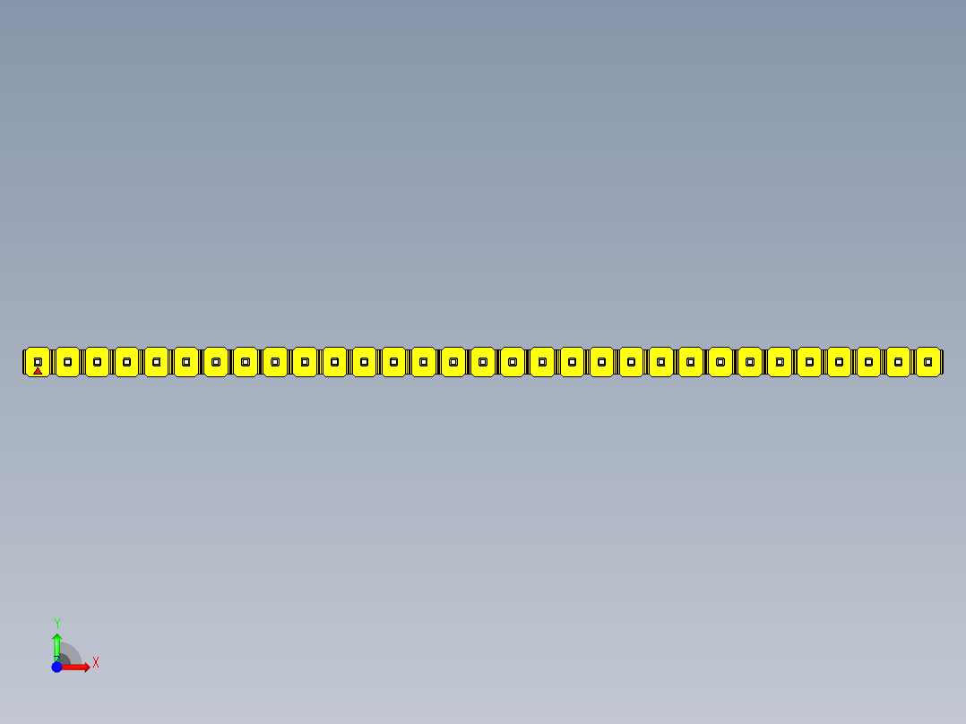 彩色公头100mil（2.54mm）系列-DS1021_yellow_1x31p_100mil_Type5_rev1.0前视图