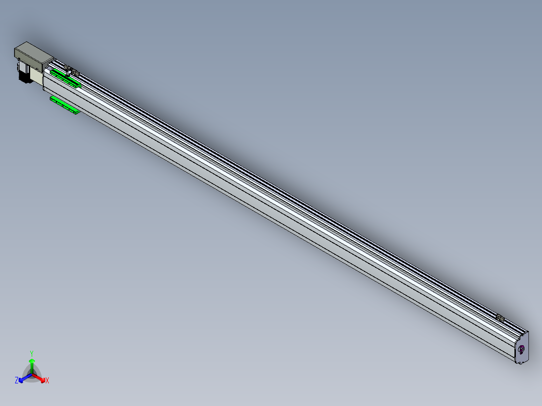 同步带滑台-半封闭B13H-L45-S2300-R-P40-D3正等轴测图