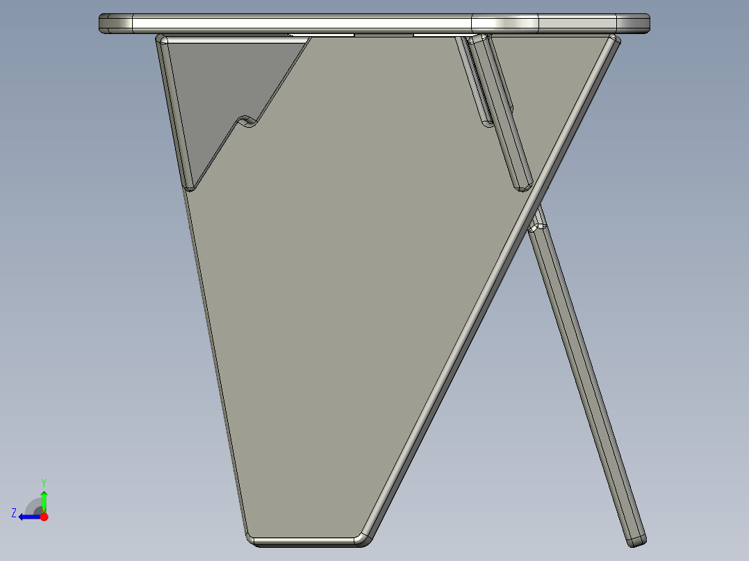 简单的椅子、桌子右视图