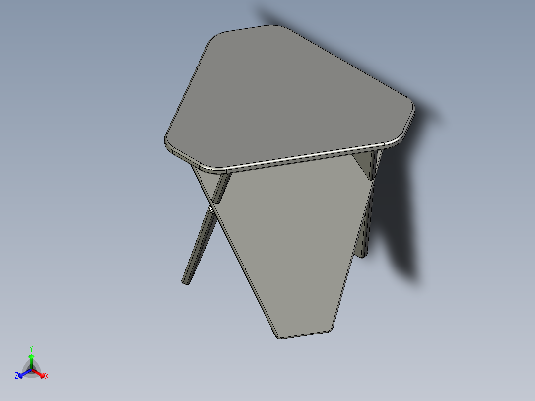 简单的椅子、桌子正等轴测图