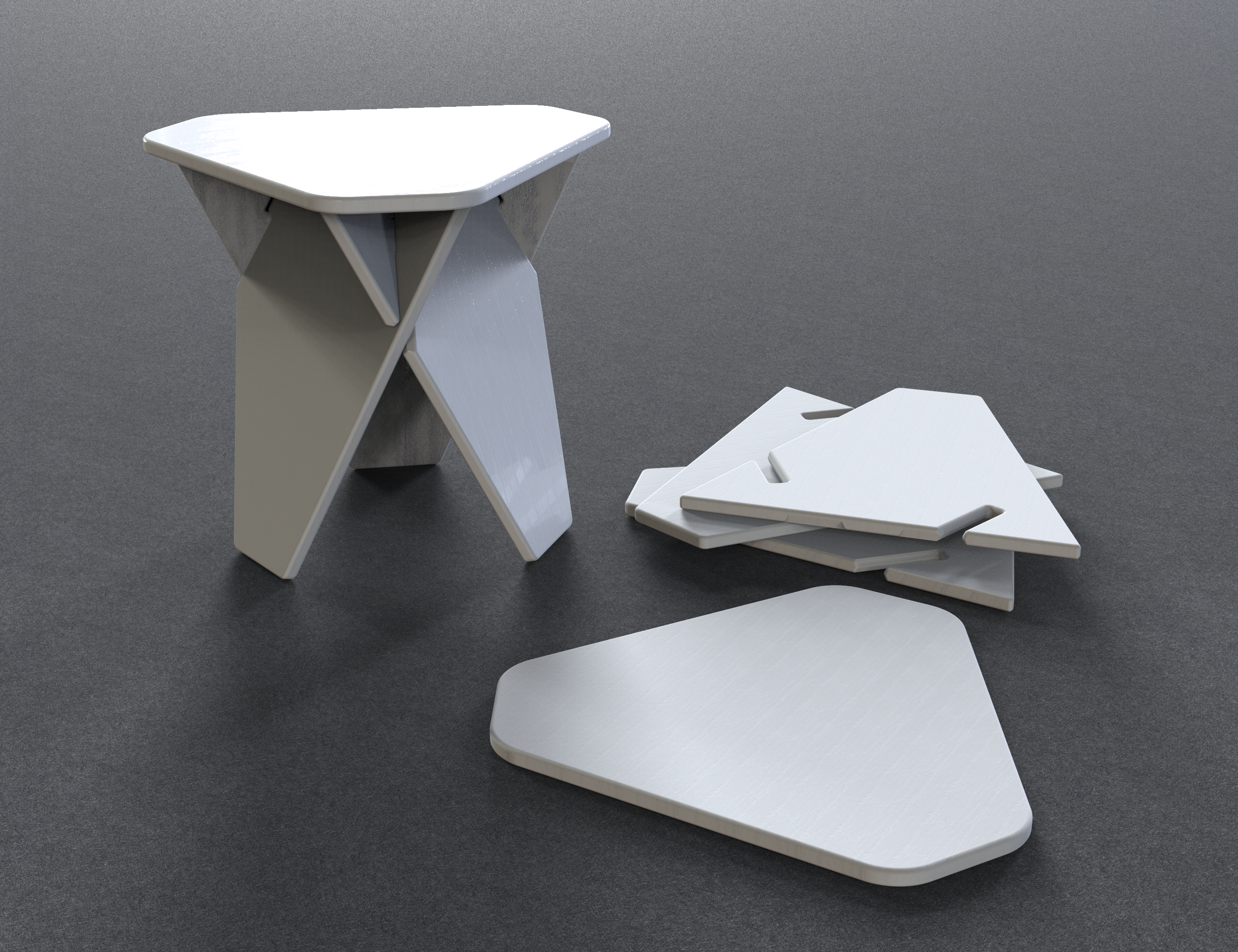 简单的椅子、桌子