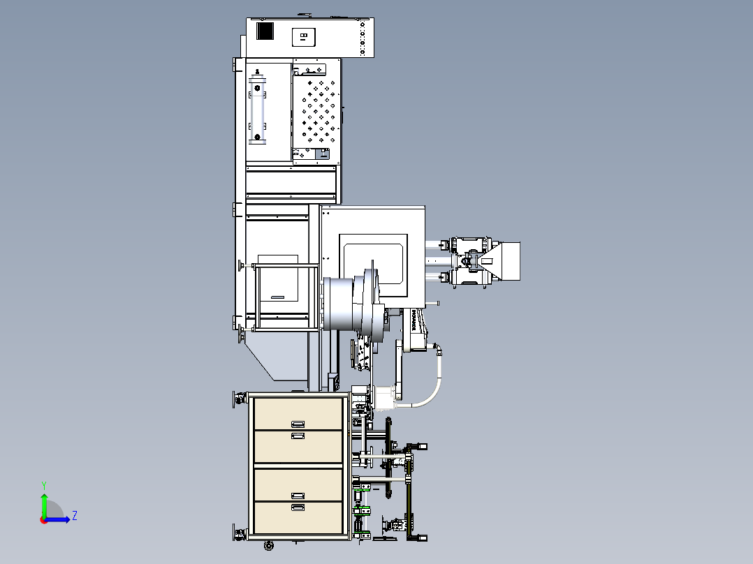 电池盖板组装注塑一体上下料左视图