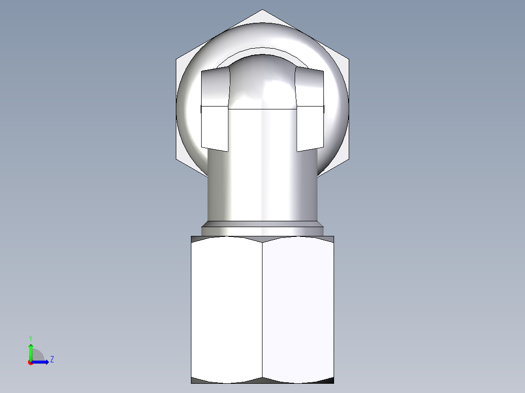 卡套式工业通用硬管接头EO_Bulkhead_elbow_WSV06LCF左视图