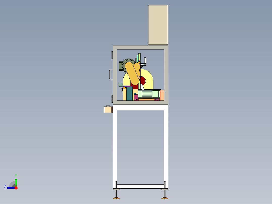 电机带动碟片切割机creo 3.0.zip右视图
