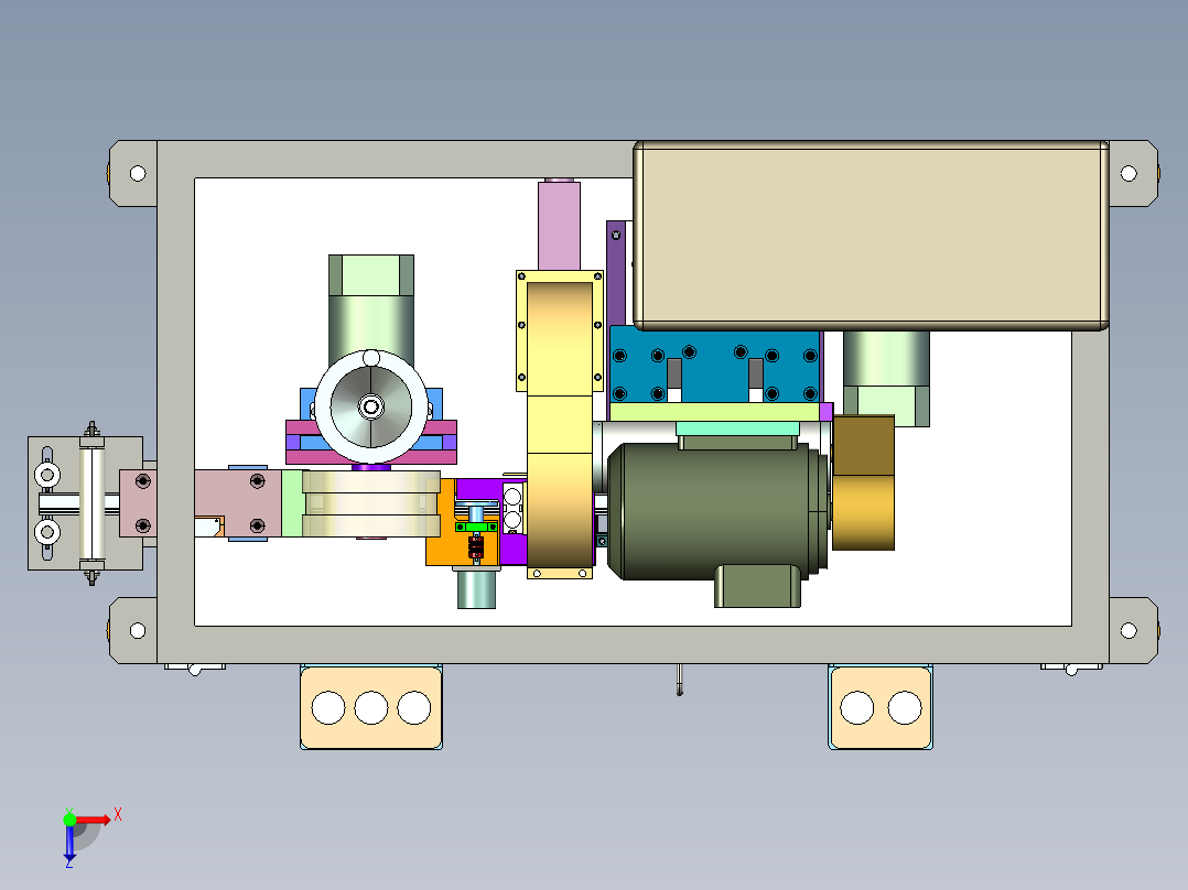 电机带动碟片切割机creo 3.0.zip俯视图