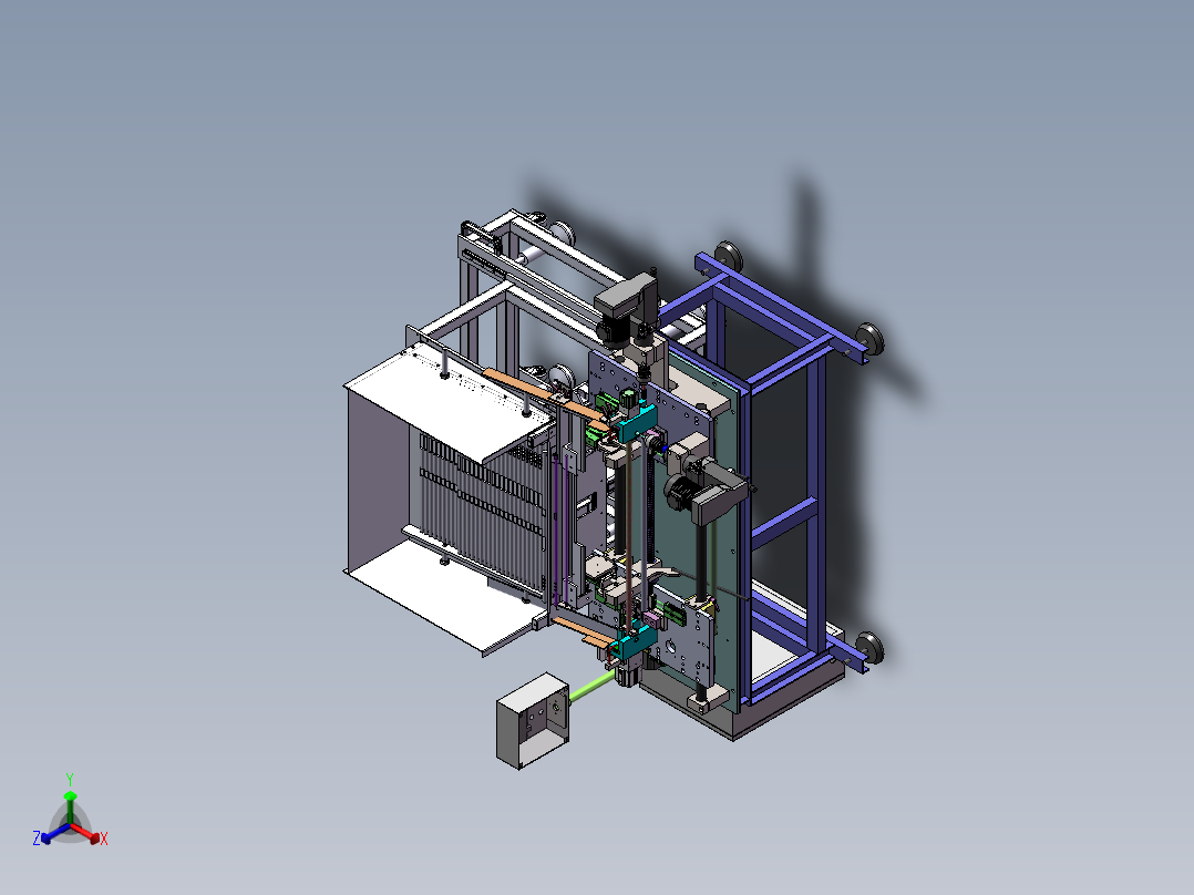 棒材自动加工机sw18正等轴测图