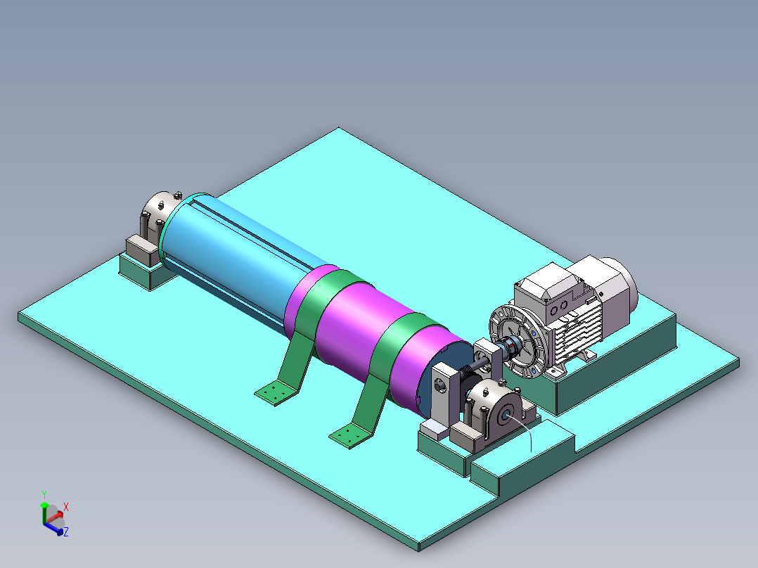 草料翻滚机sw17可编辑正等轴测图