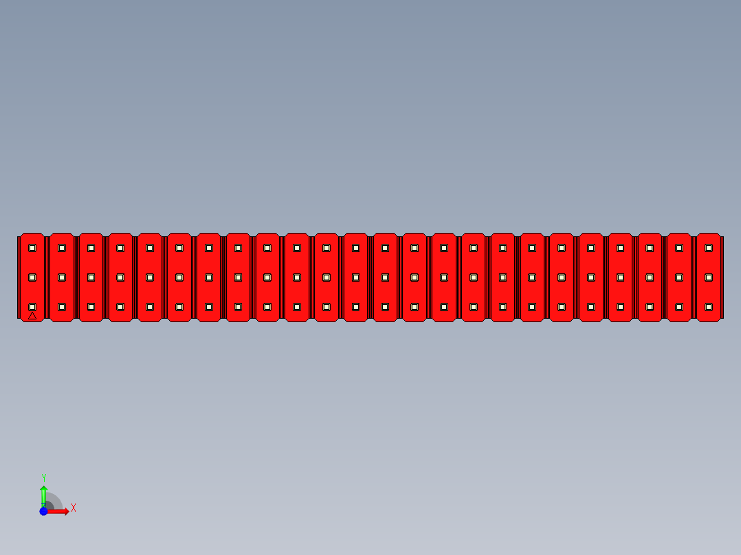 彩色公头100mil（2.54mm）系列-DS1021_red_3x24p_100mil_Type1_rev1.0前视图
