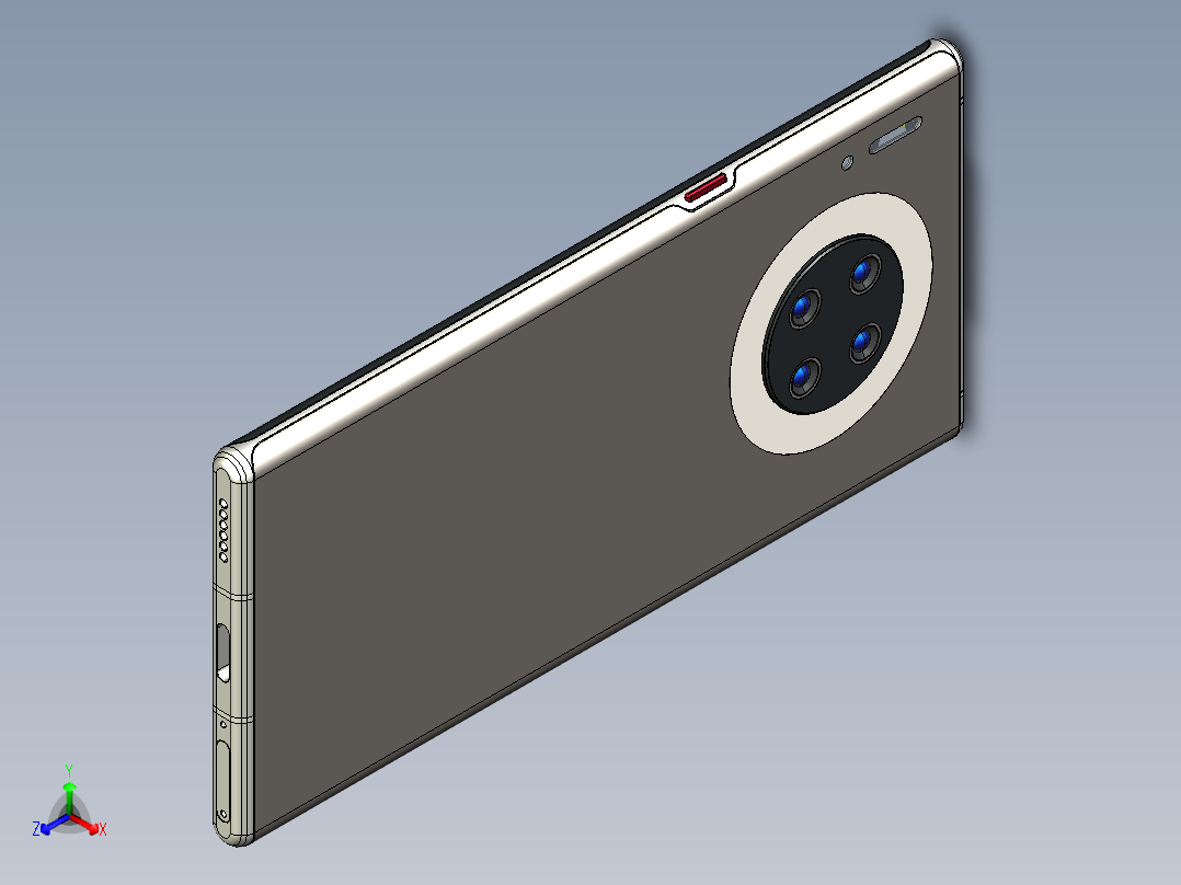 华为mate30pro手机正等轴测图