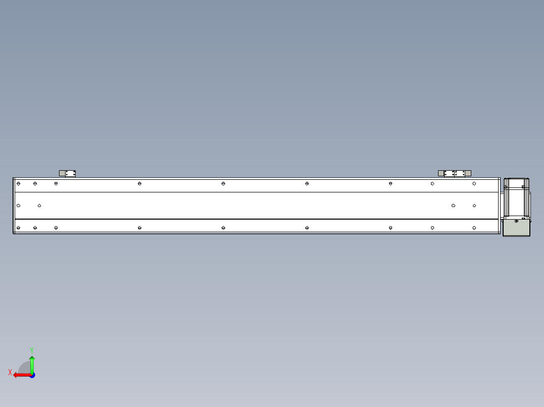 同步带滑台-半封闭B13H-L45-S900-LD-P40-D3后视图