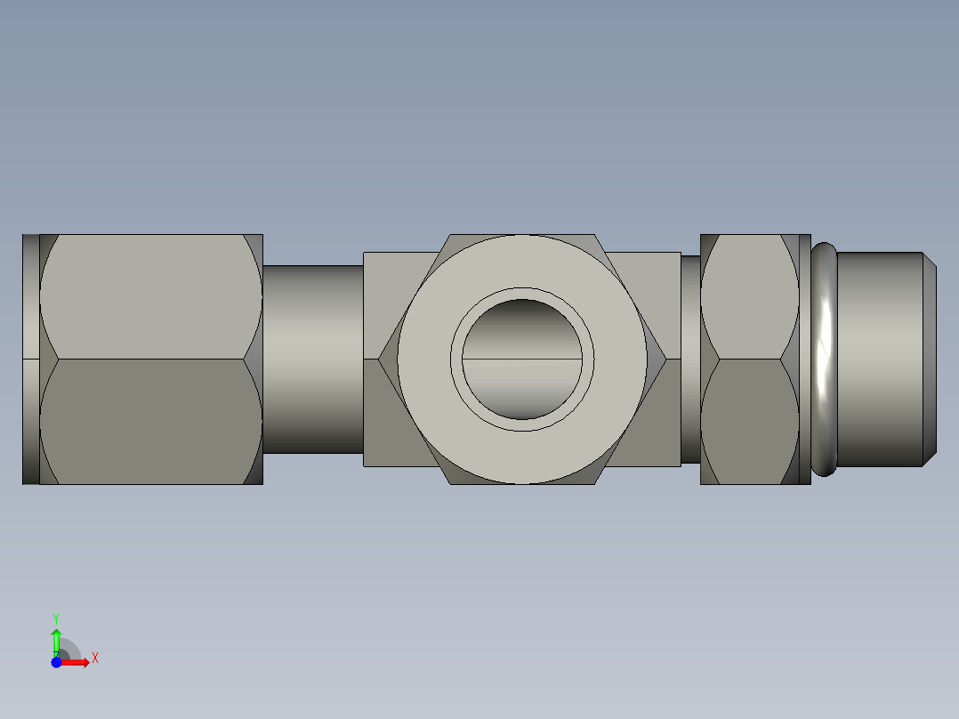 卡套式工业通用硬管接头8_r5bu-s前视图