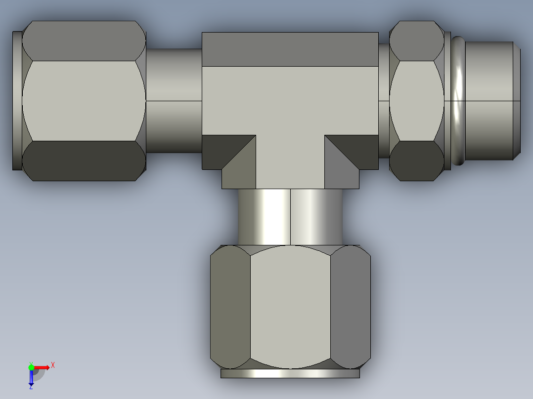 卡套式工业通用硬管接头8_r5bu-s俯视图