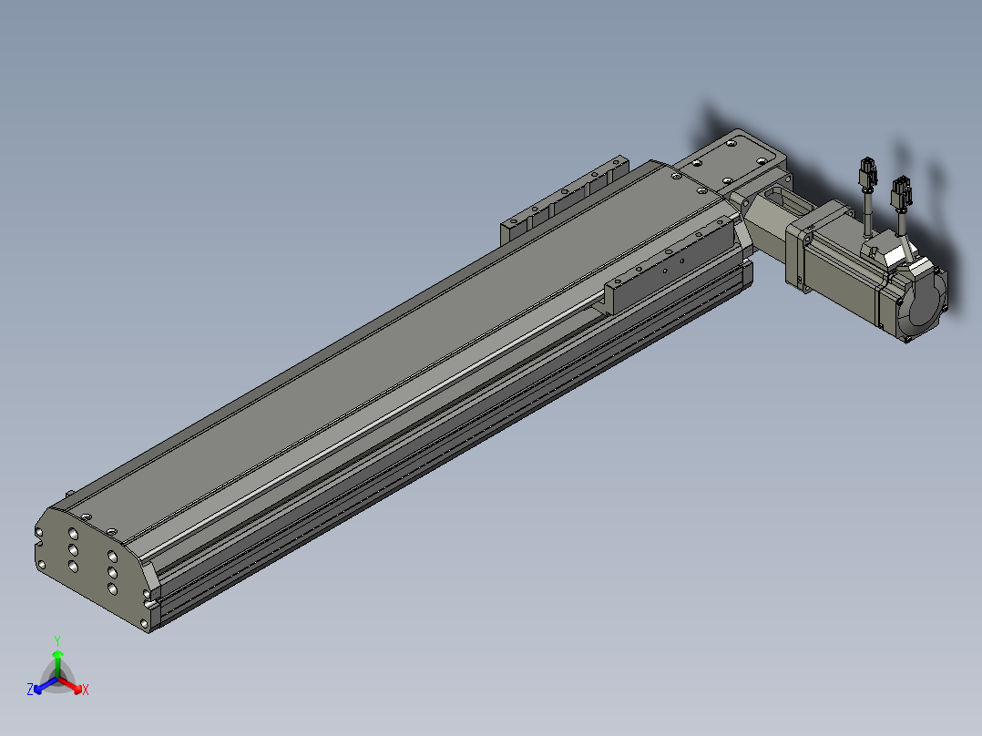 东锦同步带传动-直线滑台模组DH135B-L125-S450-BL-P400W-C3正等轴测图