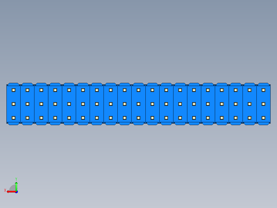 彩色公头100mil（2.54mm）系列-DS1021_blue_3x19p_100mil_Type43_rev1.0后视图