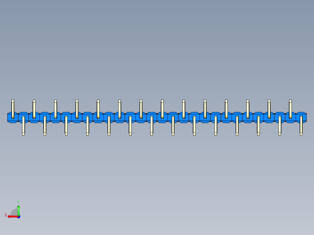 彩色公排针 100mil 2.54mm 系列-DS1022_blue_28p_100mil_Type_SMT_R2_rev1.0后视图