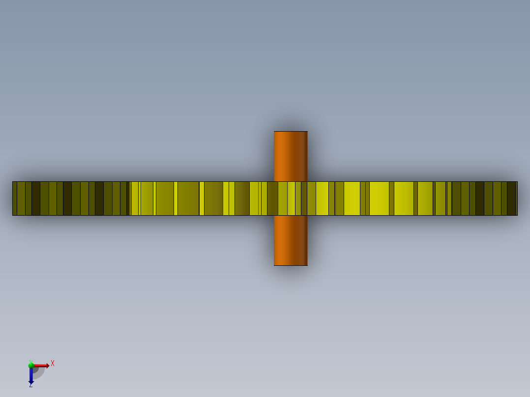 齿轮齿条啮合传动俯视图
