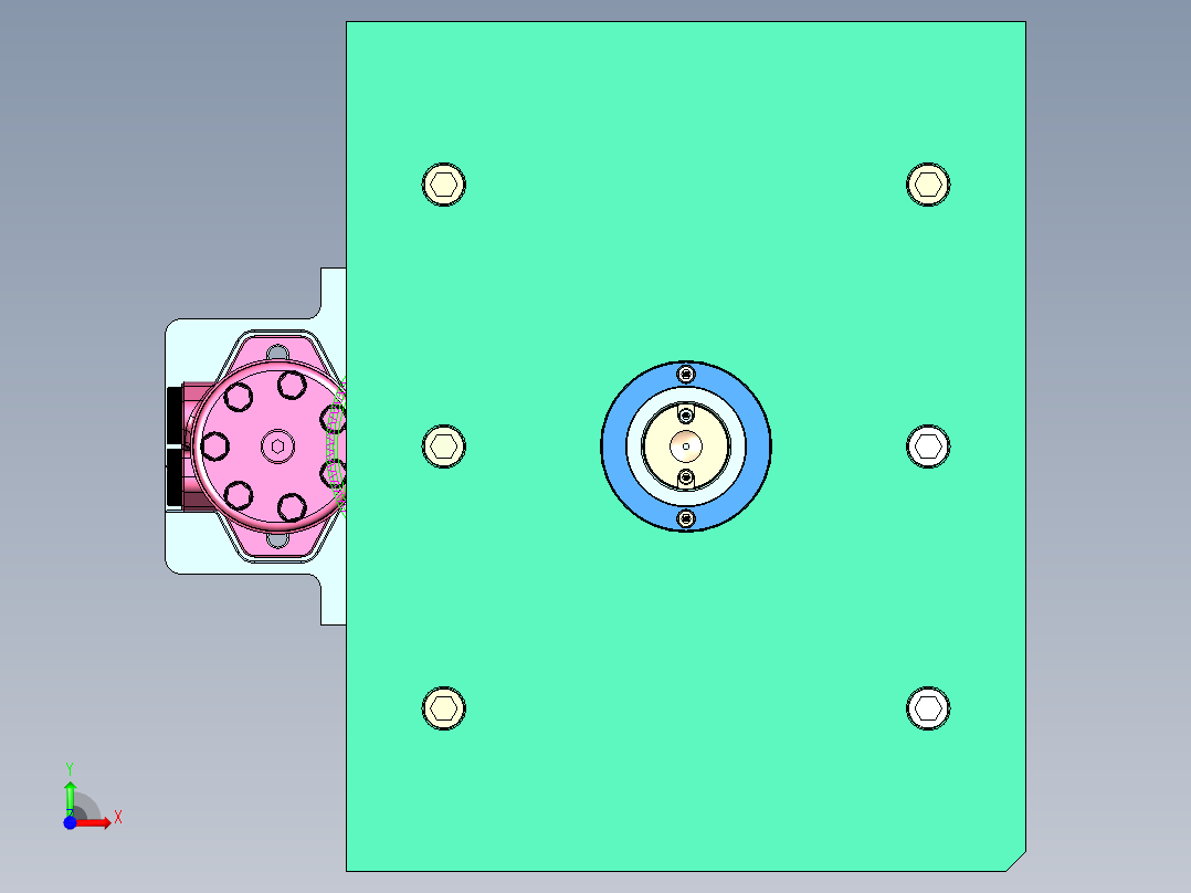 螺纹旋钮盖（绞牙+顶针板顶出）前视图