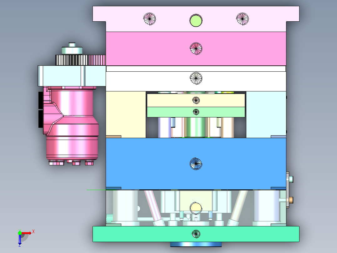 螺纹旋钮盖（绞牙+顶针板顶出）俯视图