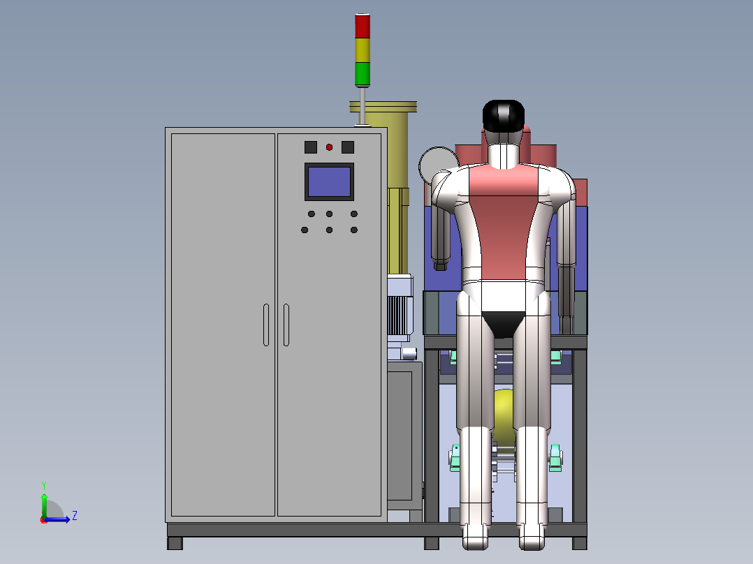 通过式环形链条清洗机3D图纸左视图