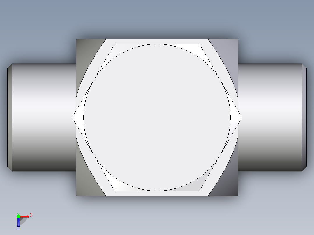 卡套式工业通用硬管接头EO_High_pressure_banjo_tee_TH14SMOMD71俯视图