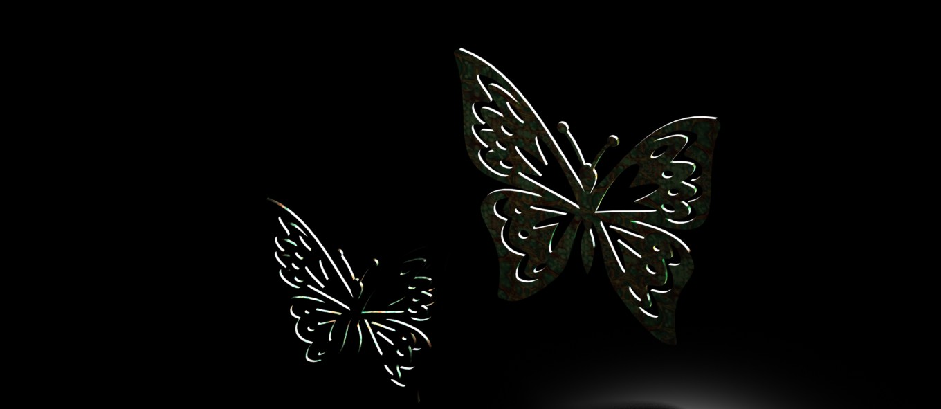 激光下料拼图蝴蝶AutoCAD, SOLIDWORKS