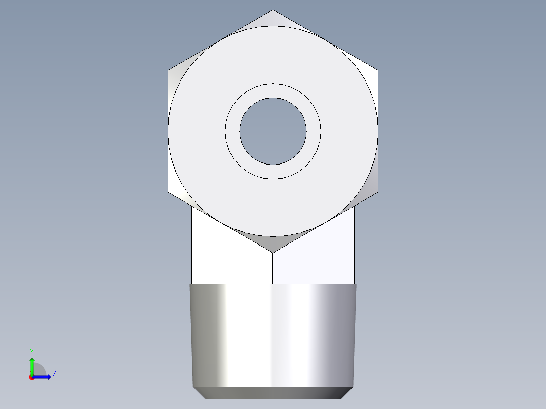 卡套式工业通用硬管接头EO_Male_stud_run_tee_TE10SRCF左视图