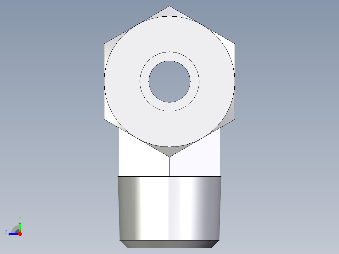 卡套式工业通用硬管接头EO_Male_stud_run_tee_TE10SRCF右视图
