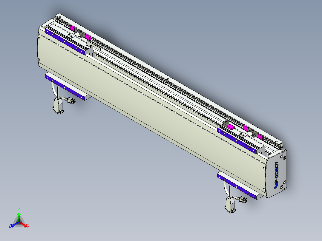 威洛博VL系列直线电机模组-2VL14S2-S500正等轴测图