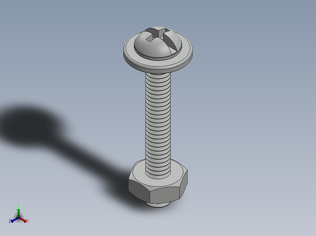 紧固件-No.8-32 Screw-01正等轴测图