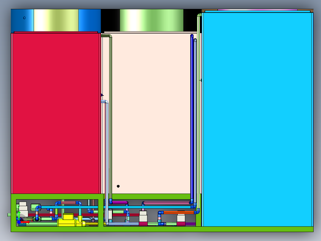 组合式三箱废水加药净化装置前视图